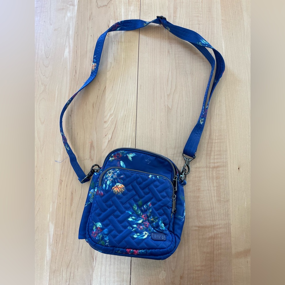 LUG Blue Floral Crossbody Shoulder Bag